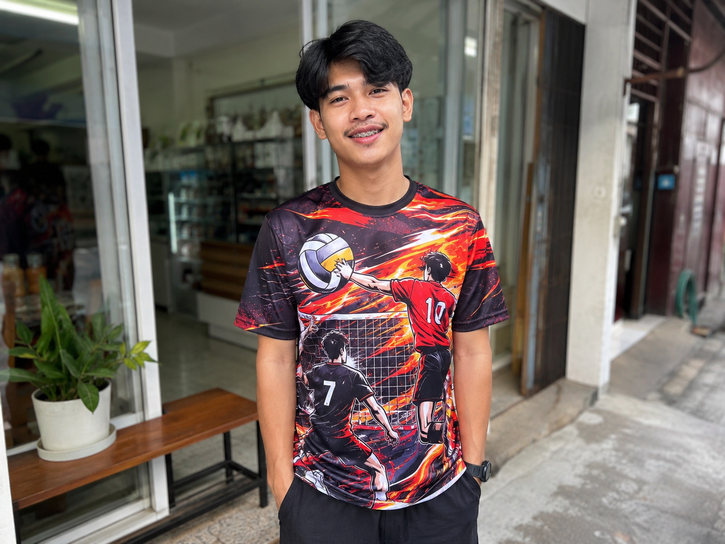 ตัวอย่างตำแหน่งสกรีนเสื้อ GiftHUBS แบบเต็มหน้าเสื้อ