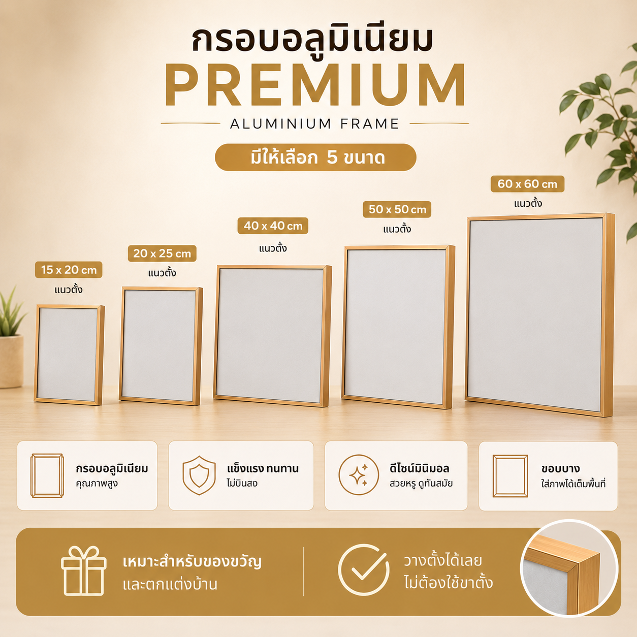 สกรีนกรอบรูปอลูมิเนียม GiftHUBS ภาพคมชัด สีสด เหมาะกับของขวัญและของตกแต่ง