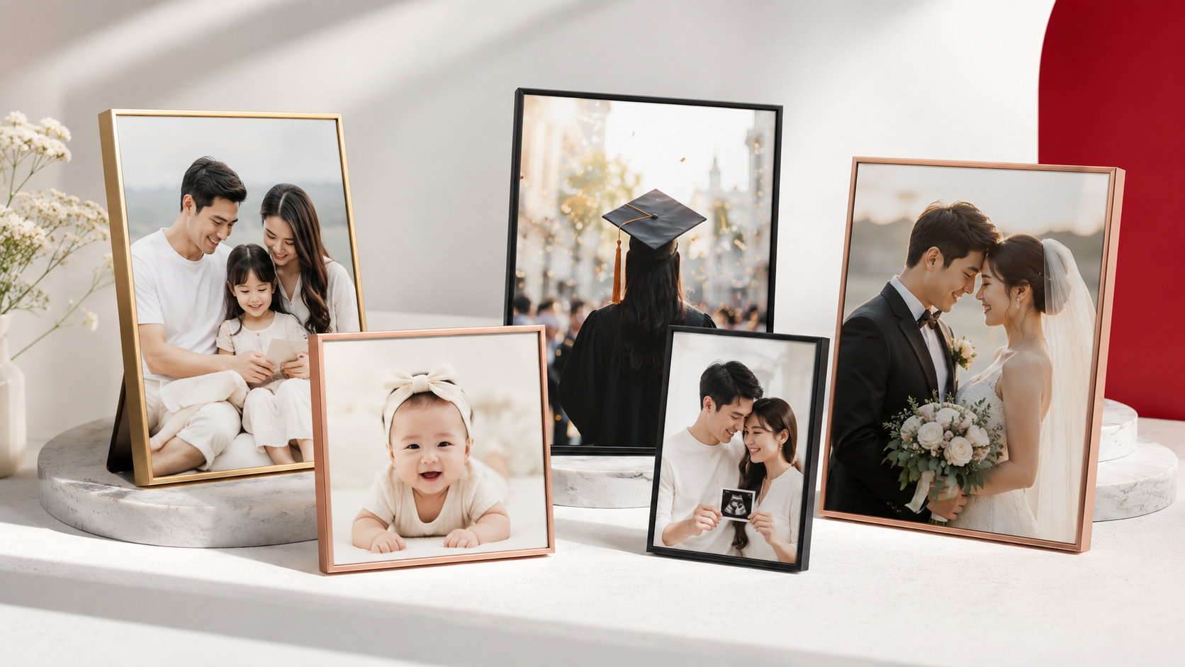 พิมพ์ภาพถ่ายพร้อมกรอบอลูมิเนียม GiftHUBS สำหรับของขวัญ ของที่ระลึก ภาพครอบครัว และภาพกิจกรรม