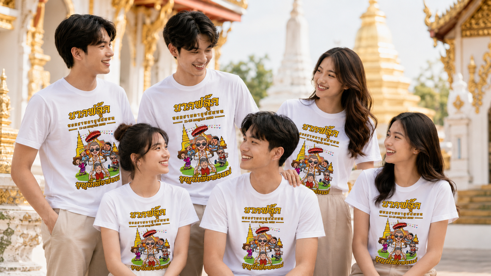 เสื้อกีฬา สีขาว สกรีน 1 ด้าน GiftHUBS