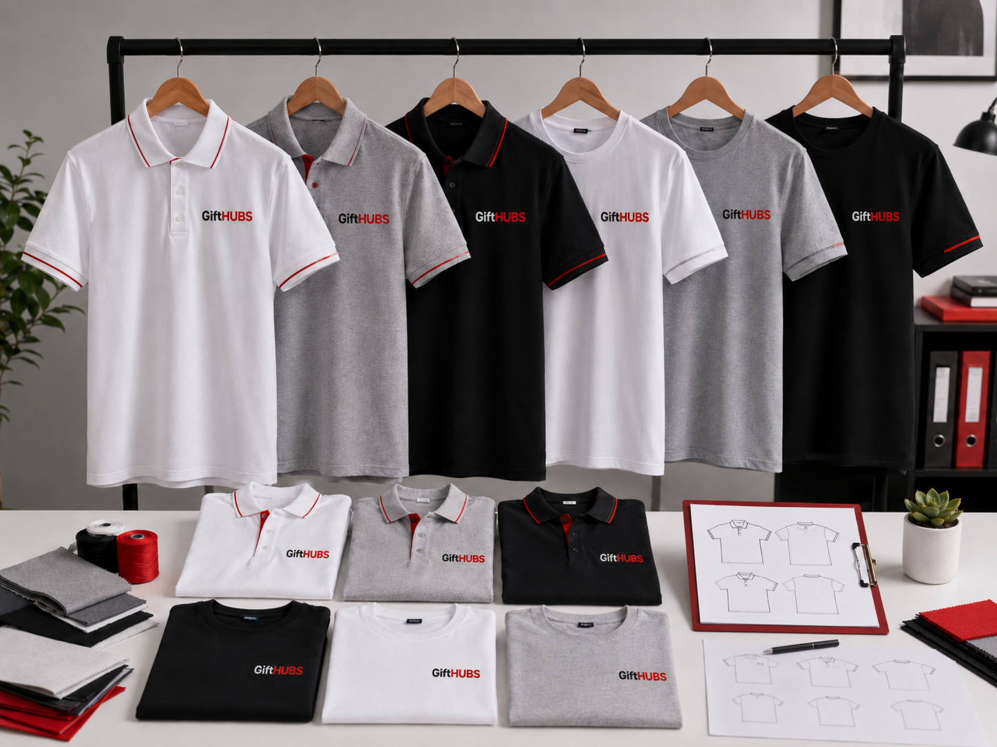 รีวิวเสื้อพนักงาน GiftHUBS ตัวอย่างงานสกรีนโลโก้หน้าอกซ้ายหรือขวาสำหรับบริษัท ร้านค้า และองค์กร